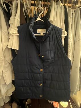 Michael Kors Navy Quilted Puffer Vest